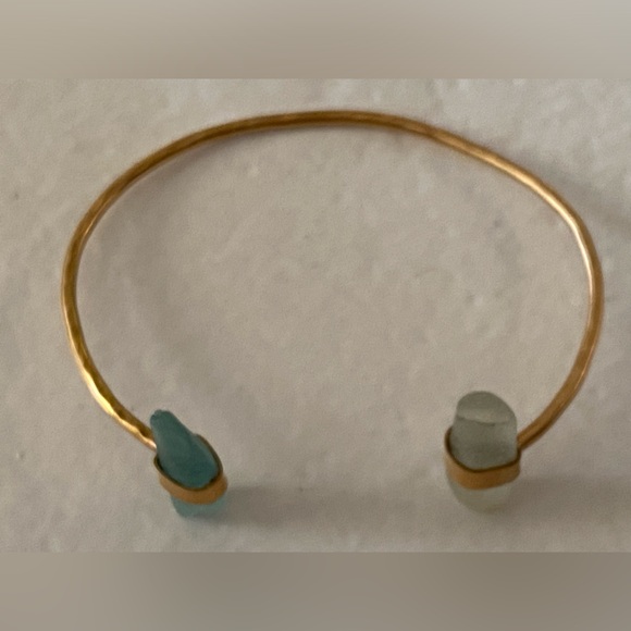 Double Terminal Seaglass Cuff - Picture 5 of 6